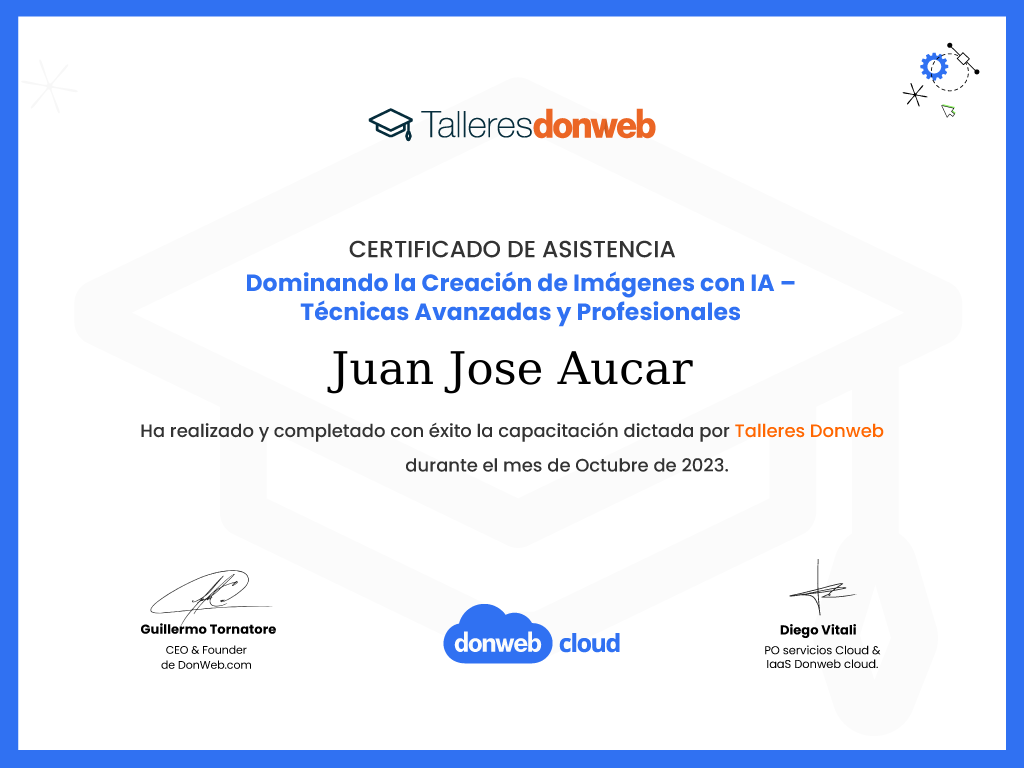 Certificado de asistencia · Talleres DonWeb