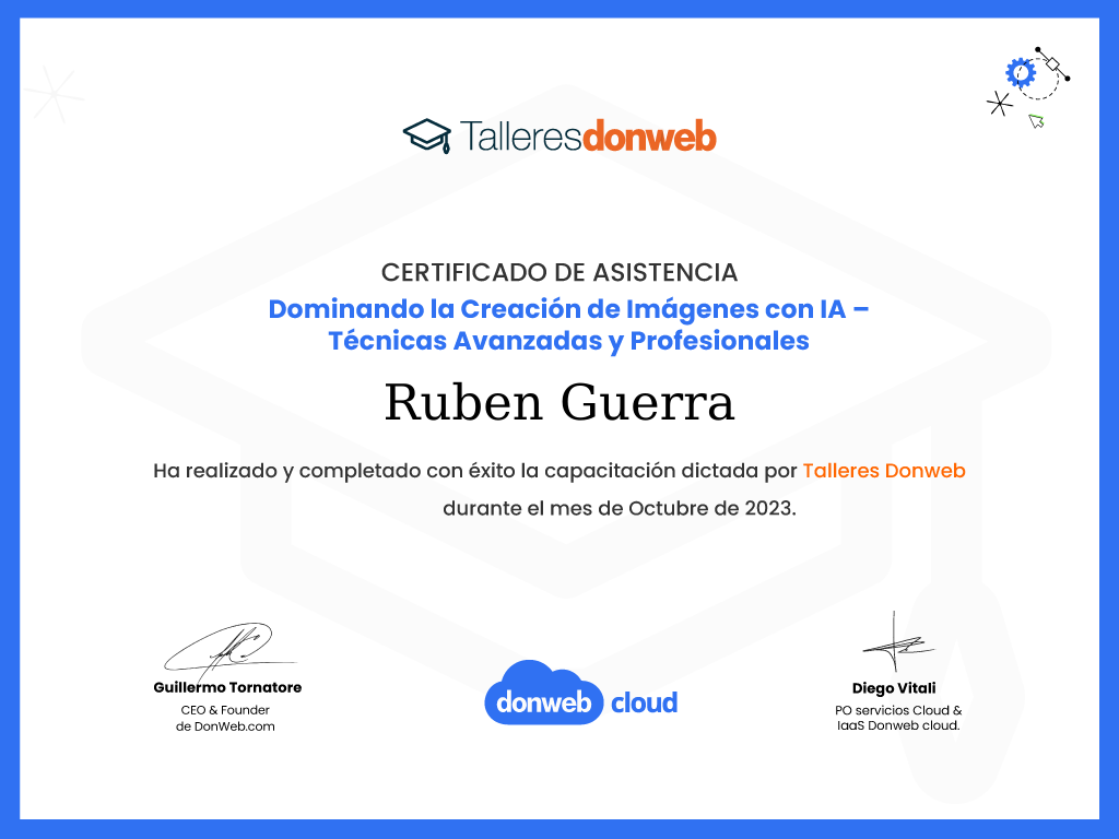Certificado de asistencia · Talleres DonWeb