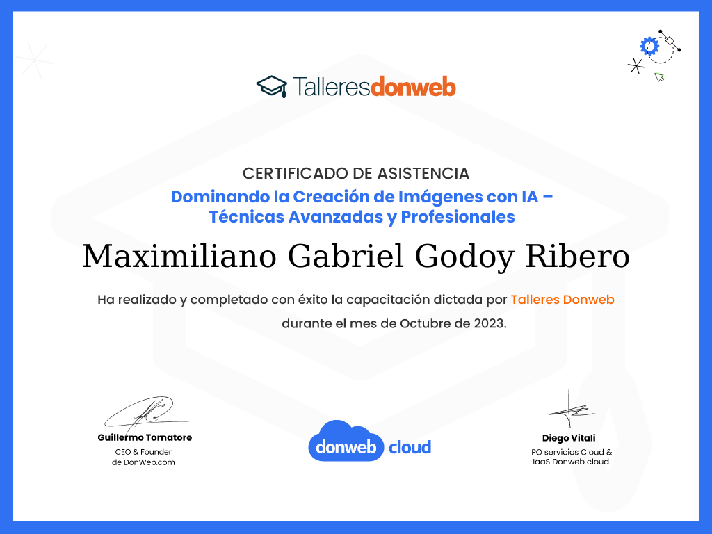 Certificado de asistencia · Talleres DonWeb