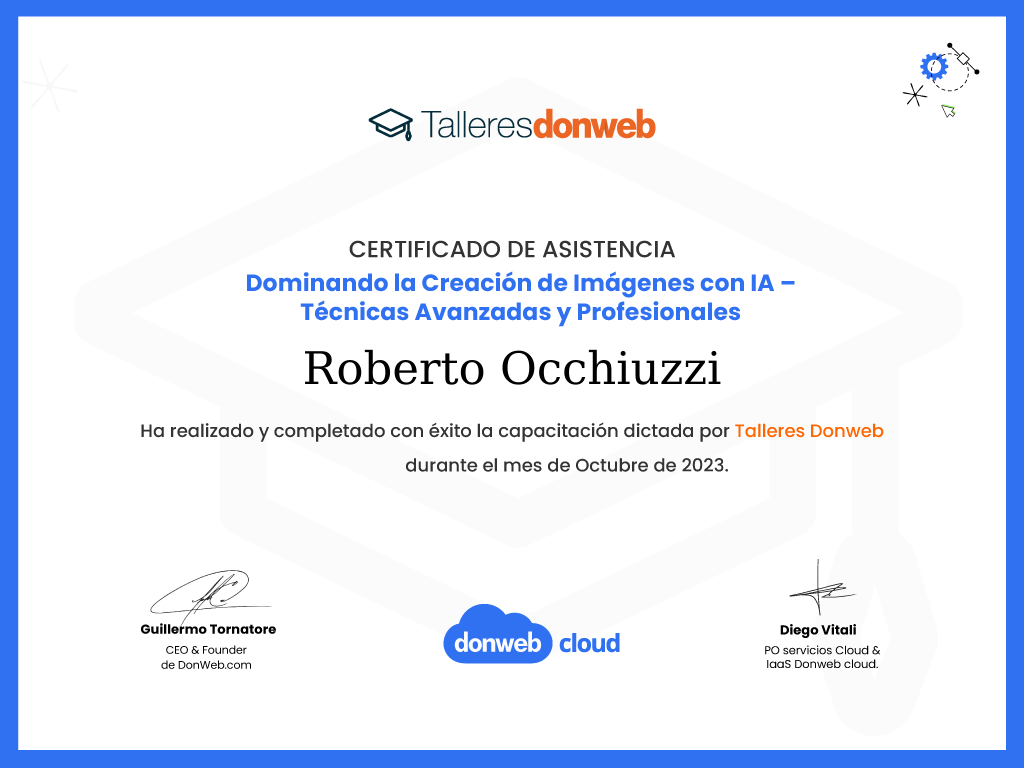 Certificado de asistencia · Talleres DonWeb