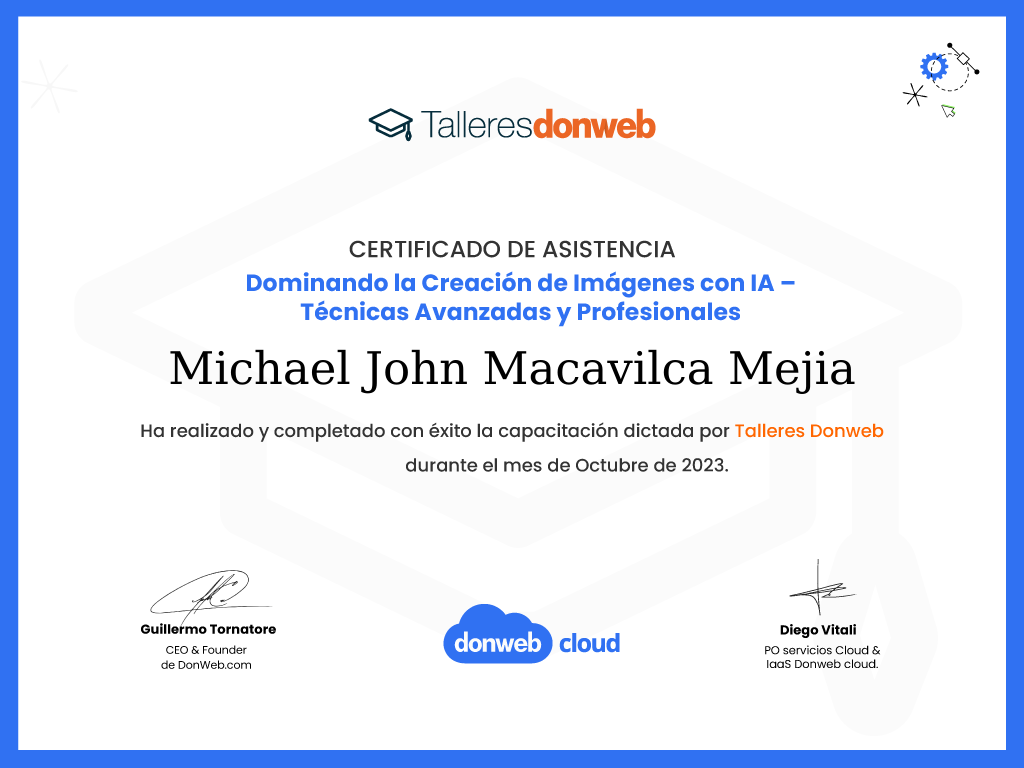 Certificado de asistencia · Talleres DonWeb